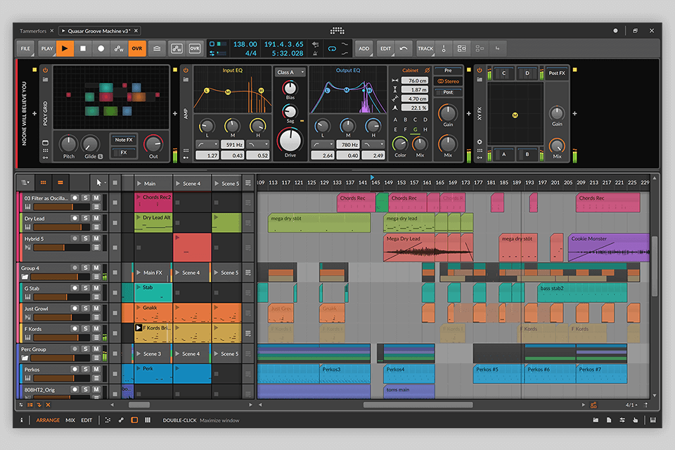 واجهة استوديو bitwig