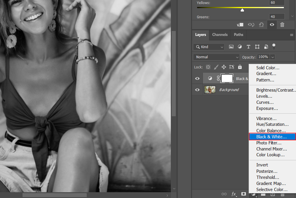 black and white effect halftone pattern in photoshop