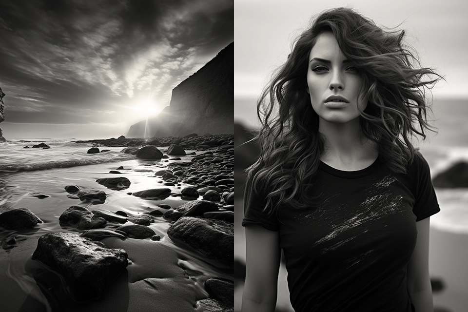 black and white photo ideas shorelines