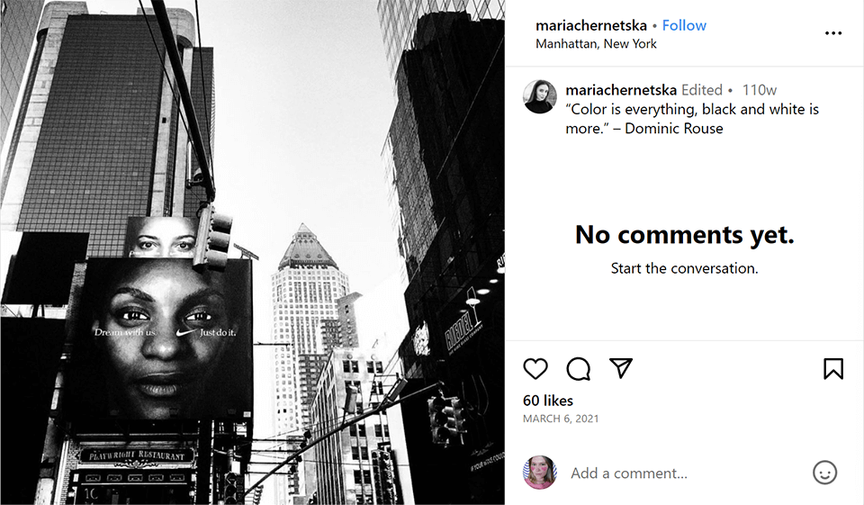 black and white picture short quote