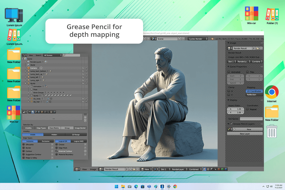 blender 2d to 3d image converter