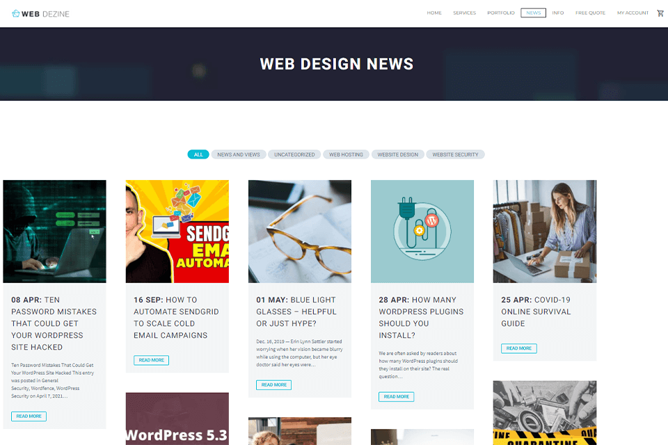 blog web dezine review