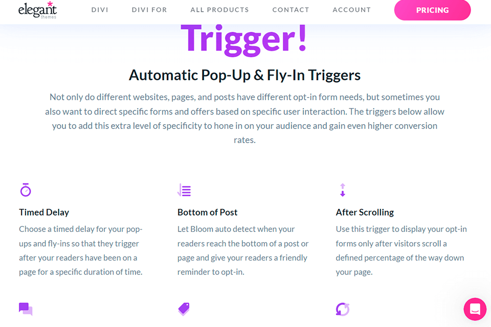 bloom email capture tool interface