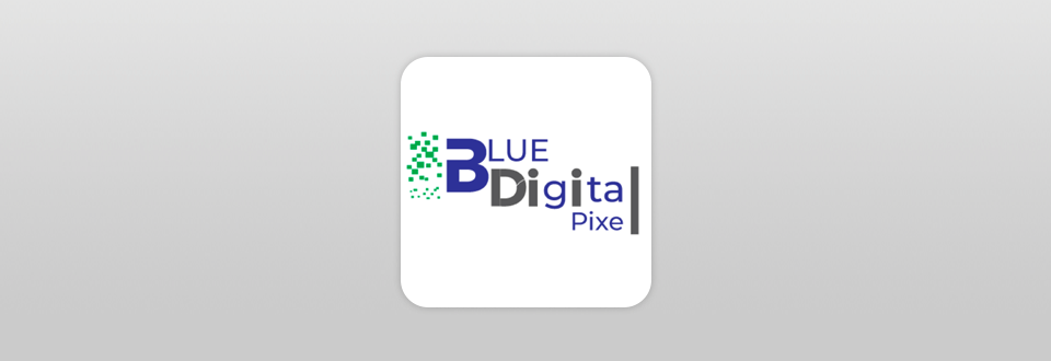 blue digital pixel logo