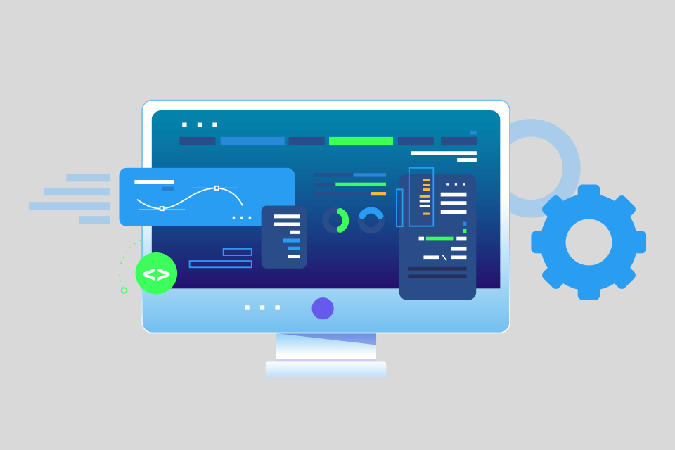 blue digital pixel web development