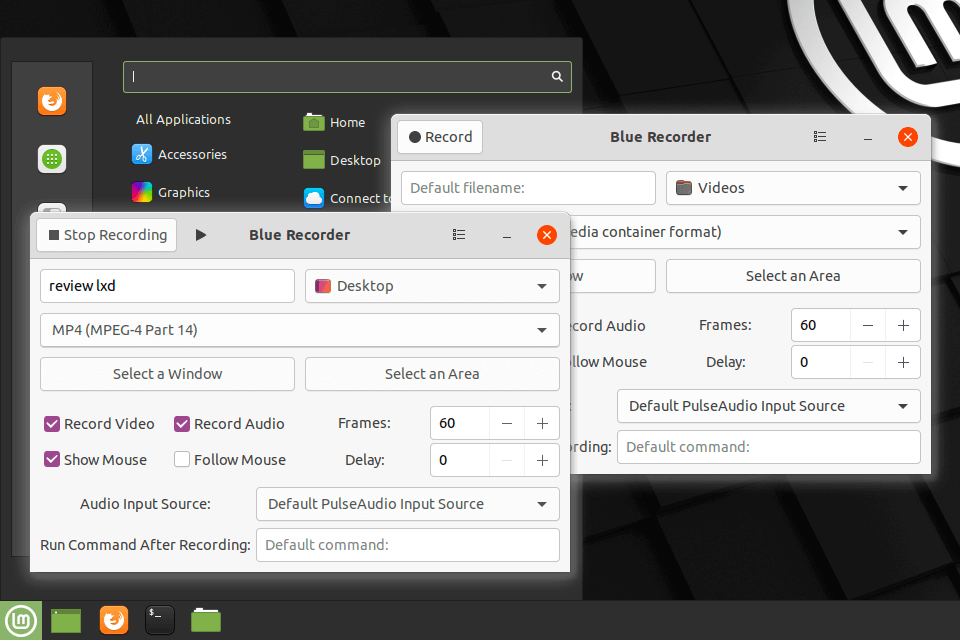 blue recorder best linux screen recorder