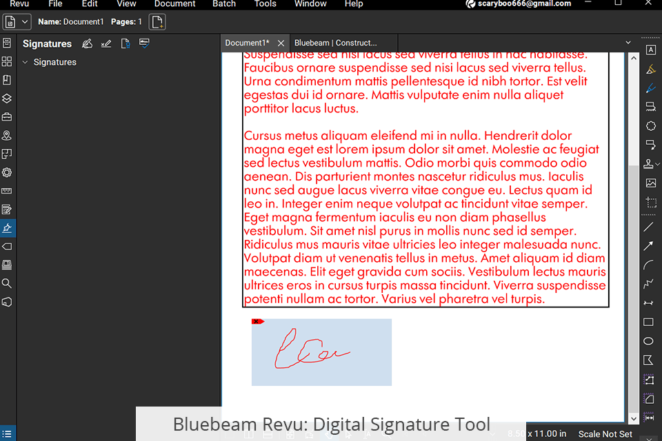 bluebeam revu digital signature