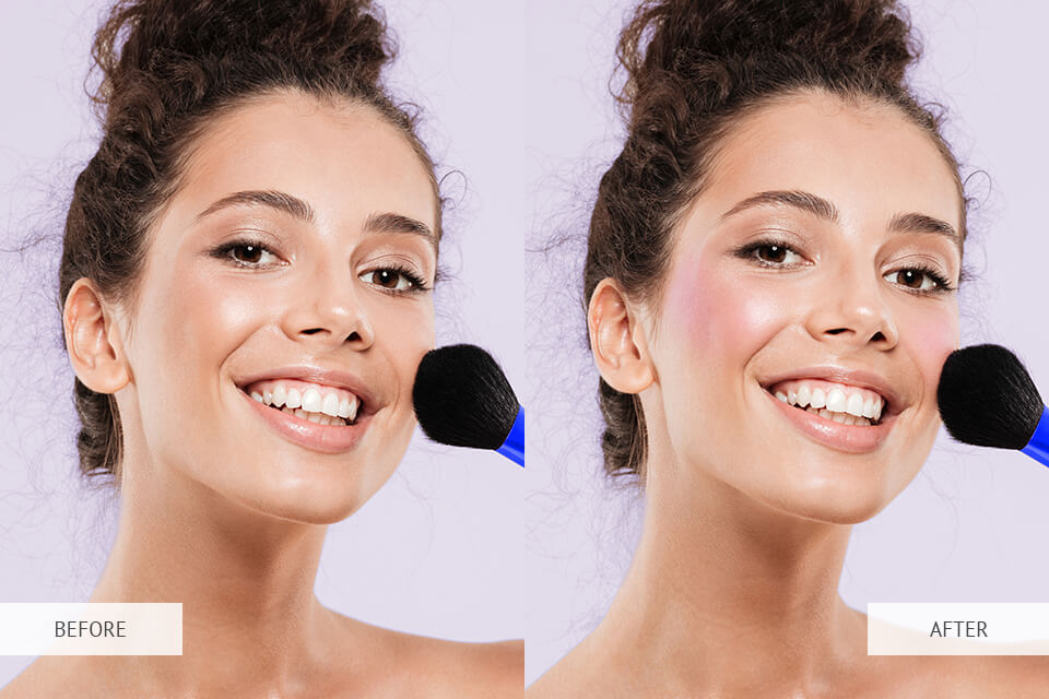 blush filter before after