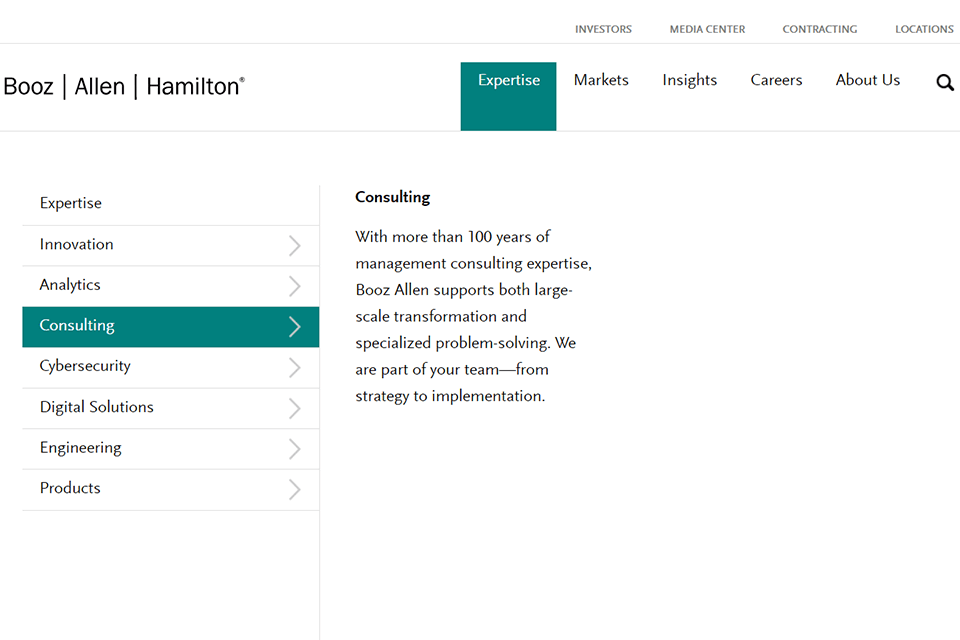 booz allen hamilton consulting company website