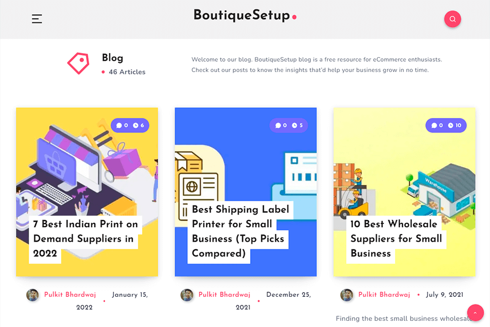 boutiquesetup business blog website
