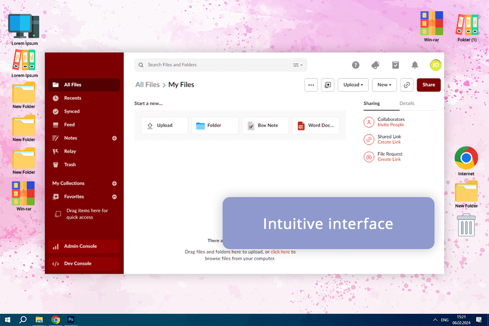 box cloud storage for video interface