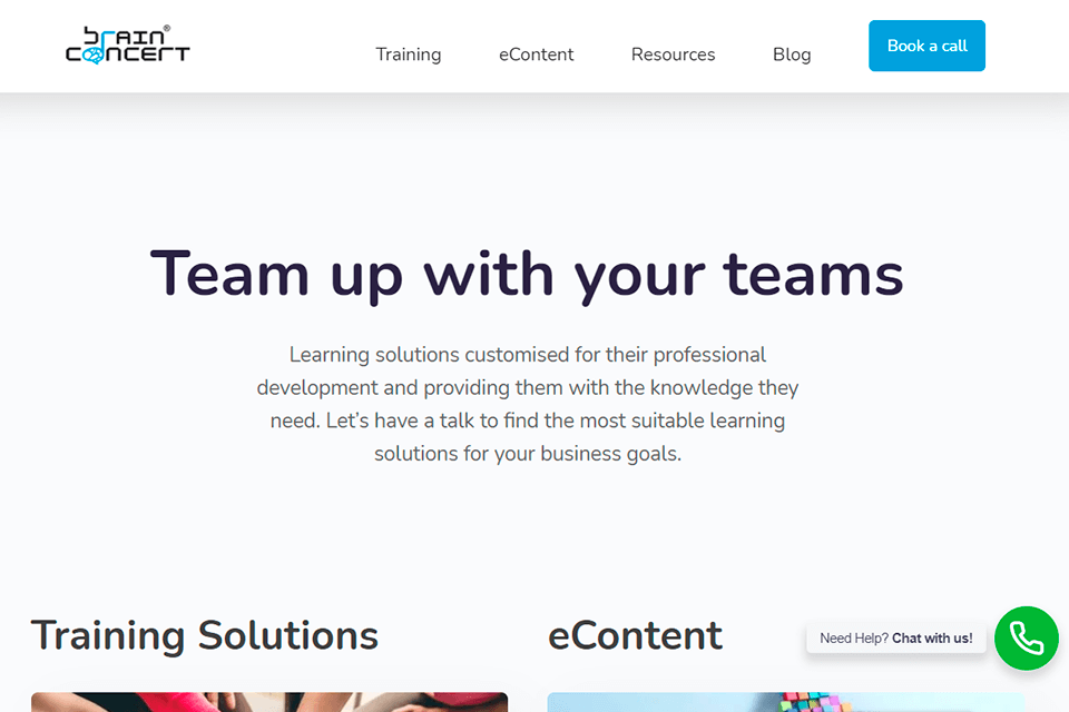 brain concert learning solutions interface