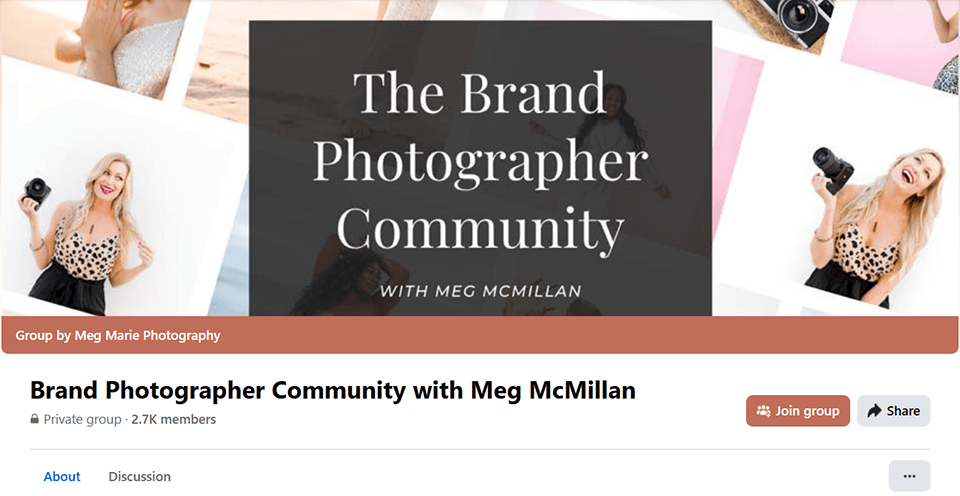 brand photographer community with meg mcmillan facebook photography group