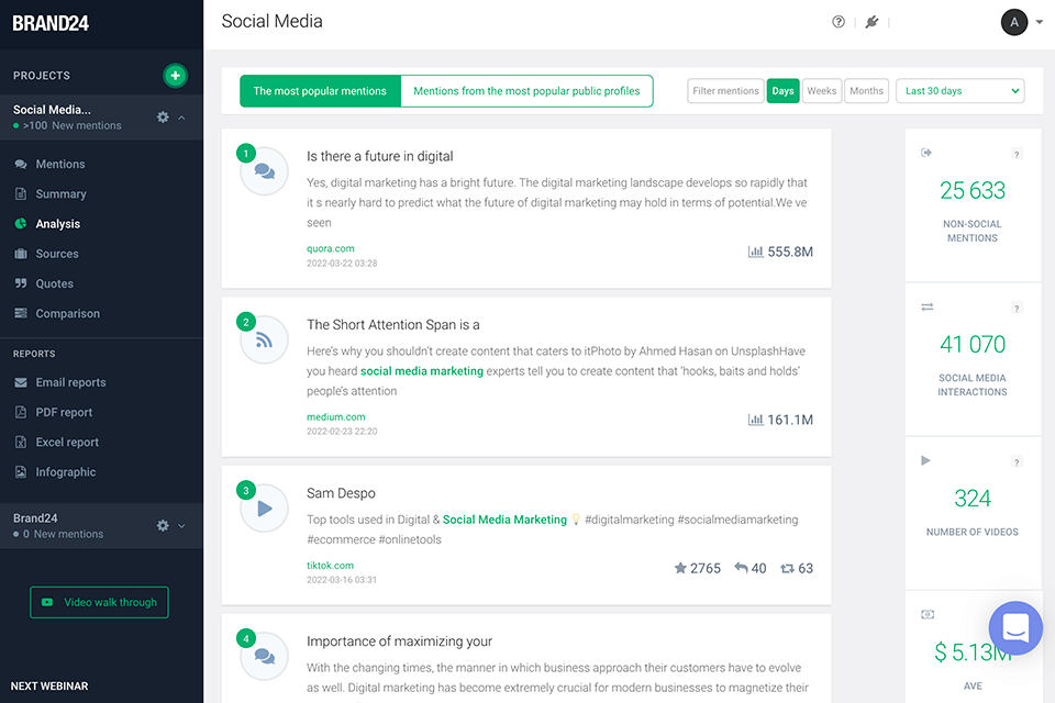 brand24 public relations software interface