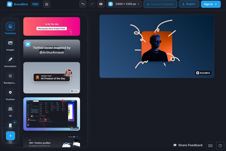 brandbird editor templates