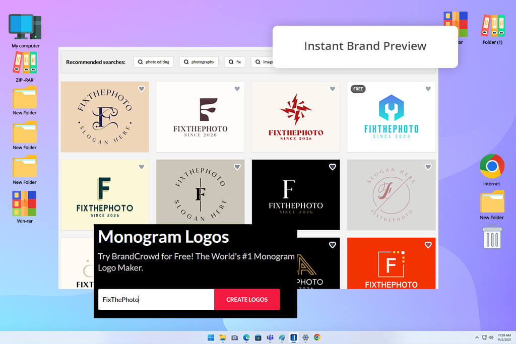 brandcrowd free monogram maker