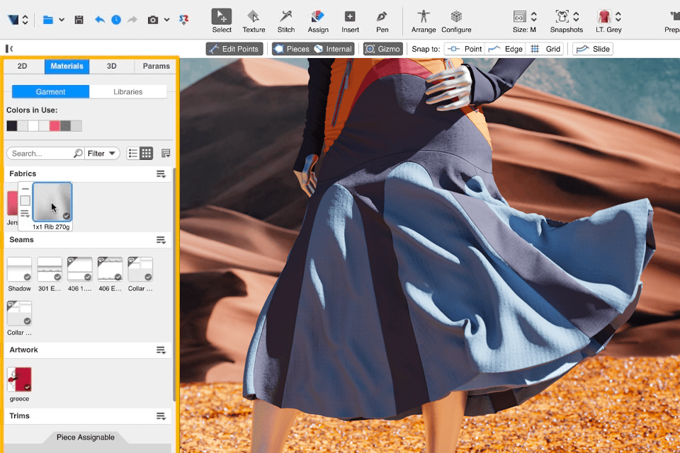 browzwear neat fabric drape