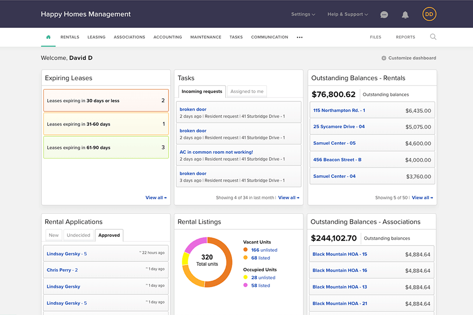 buildium property management software interface