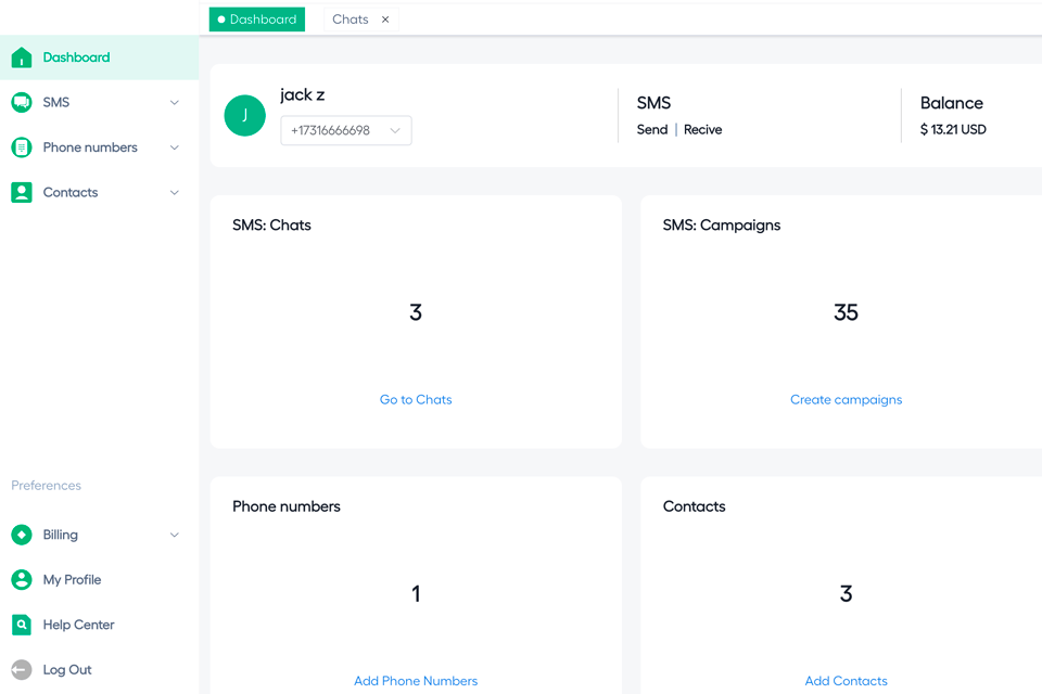eztalks bulk text message services interface