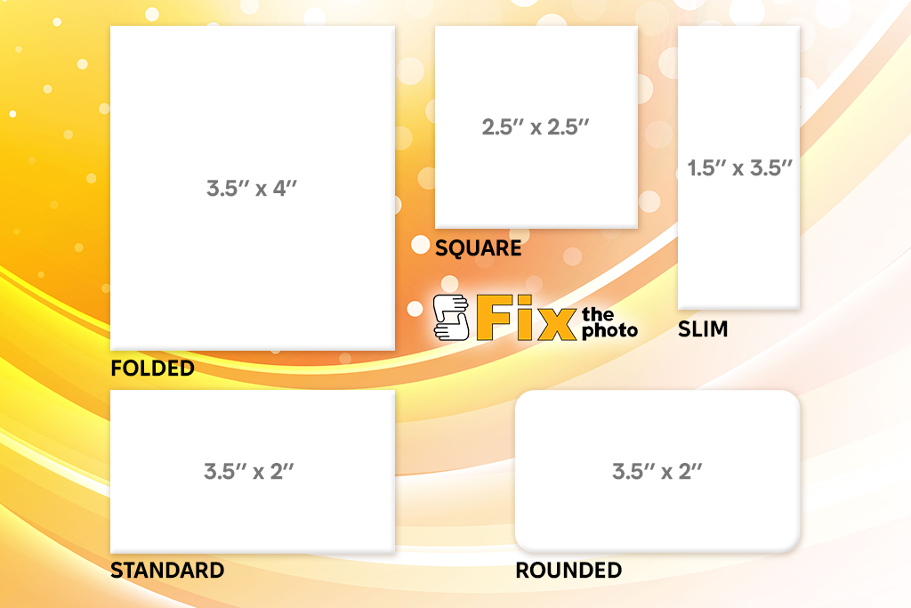 business card size alternative shapes