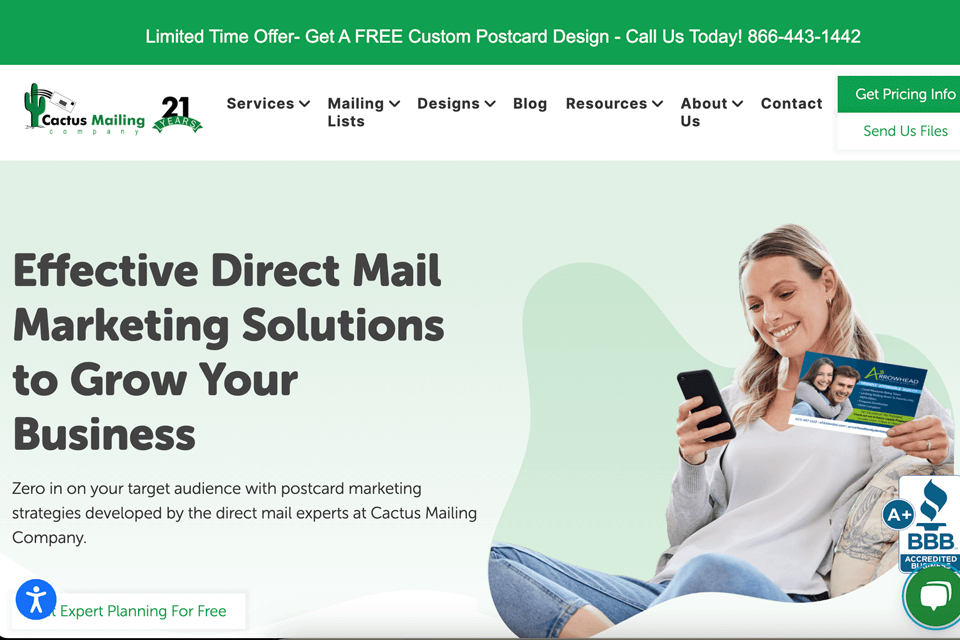 cactus mailing direct mail company interface