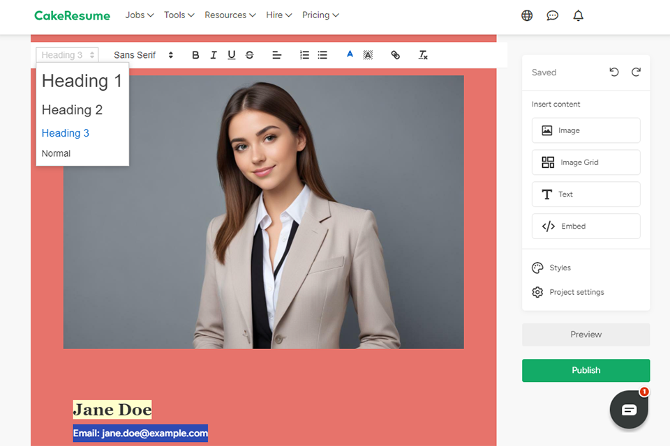 cakeresume best adobe portfolio alternative