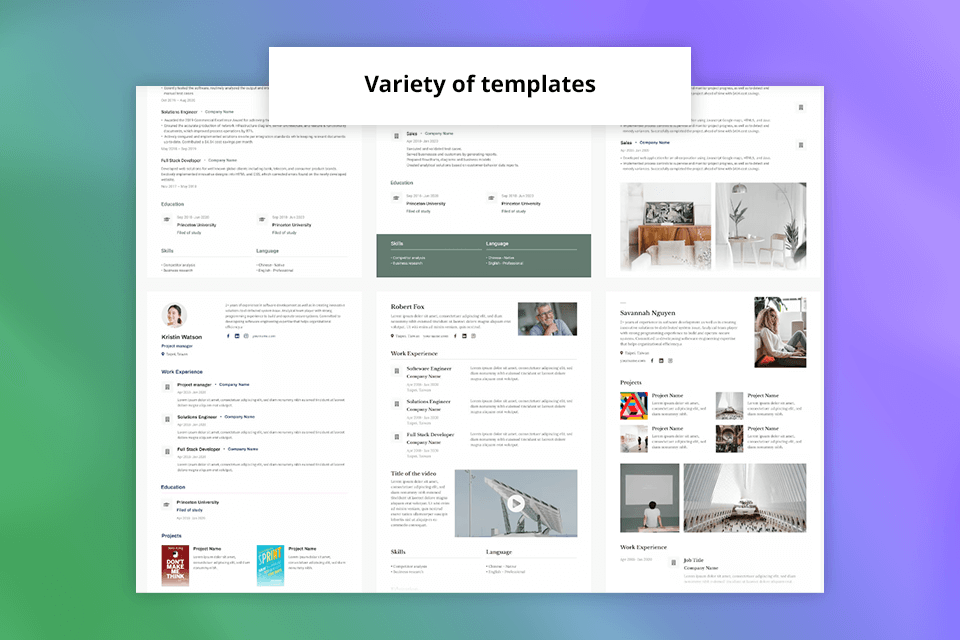 cakeresume templates