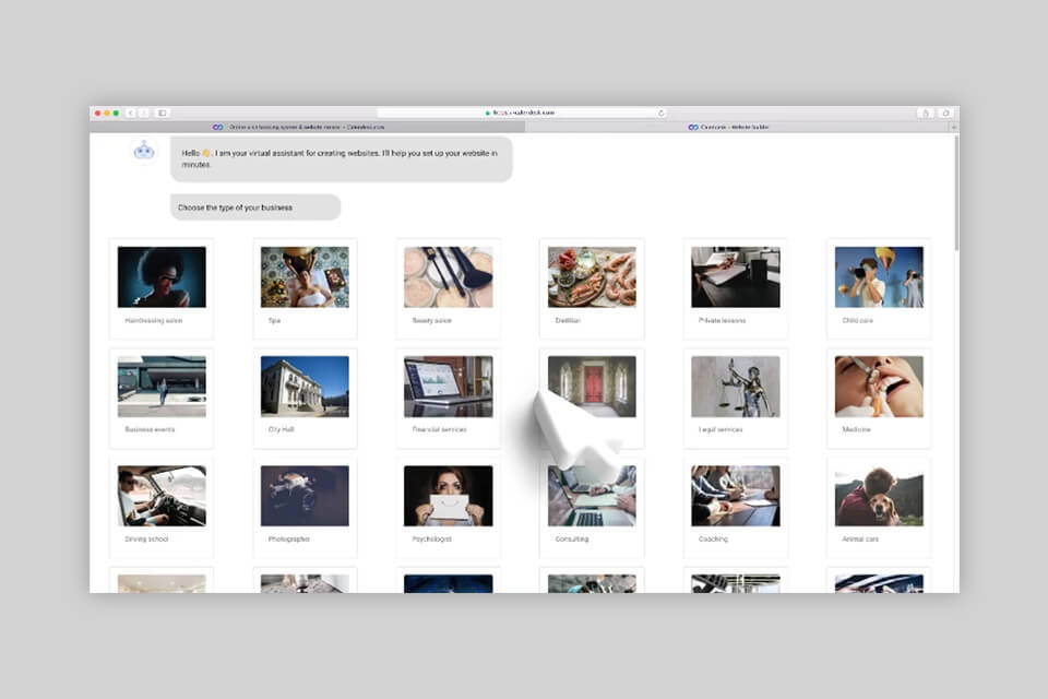 calendesk software website creation setting