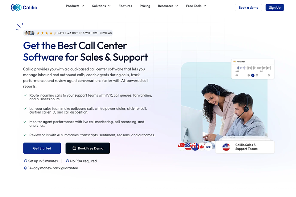 calilio call center software
