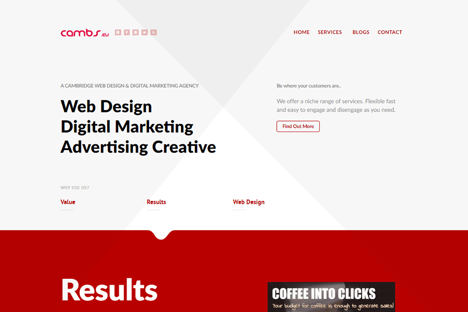 cambs web design agency interface