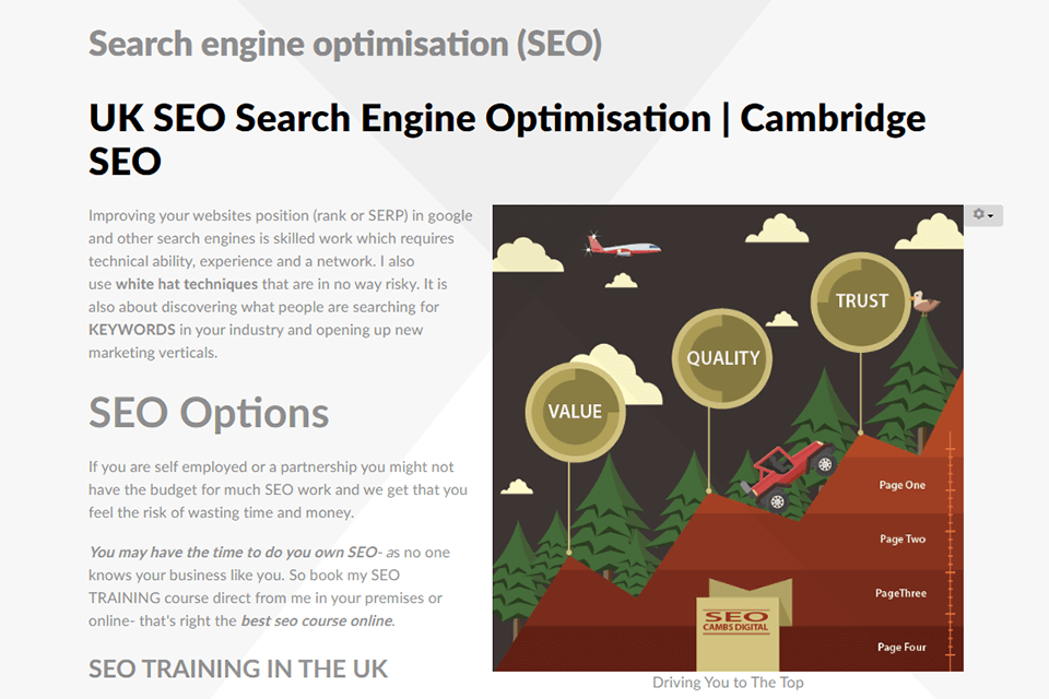 cambs web design agency search ranking