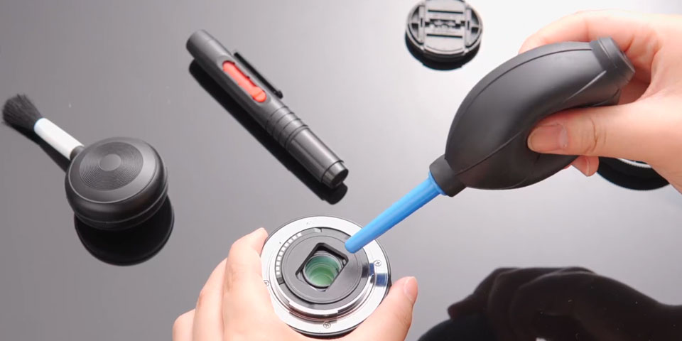 camera sensor cleaner with air blower