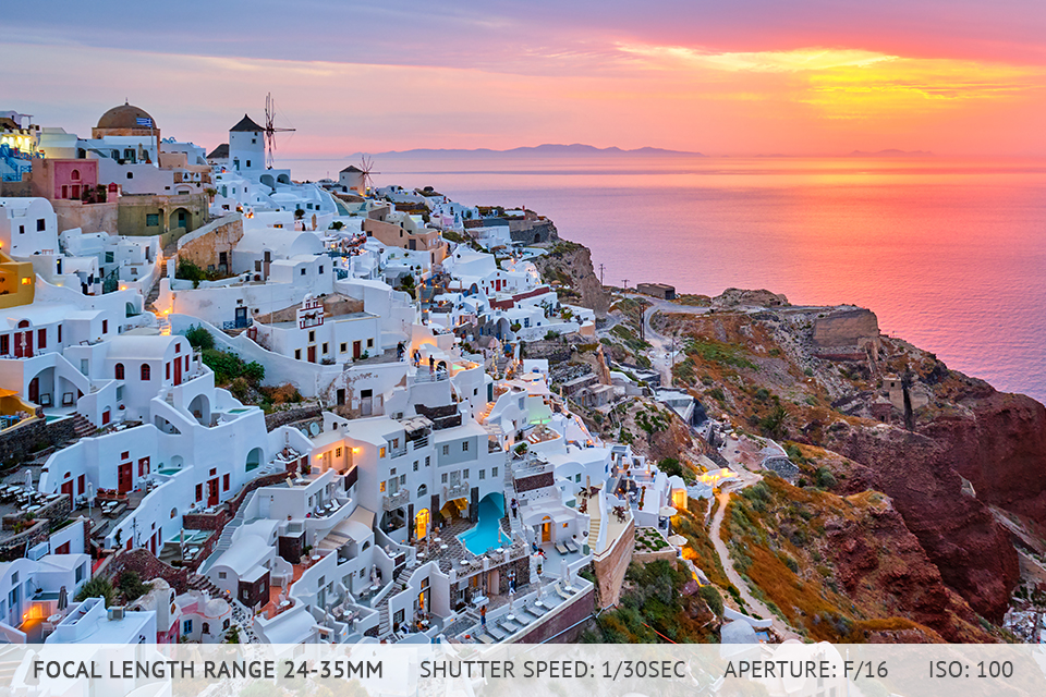 camera settings for sunsets focus mode