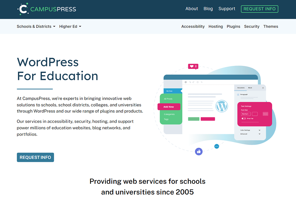 campuspress wordpress developer website
