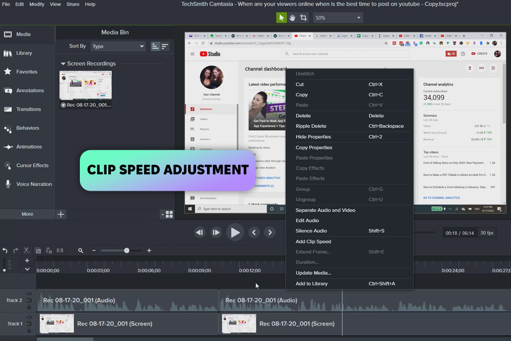camtasia ai audio silence remover