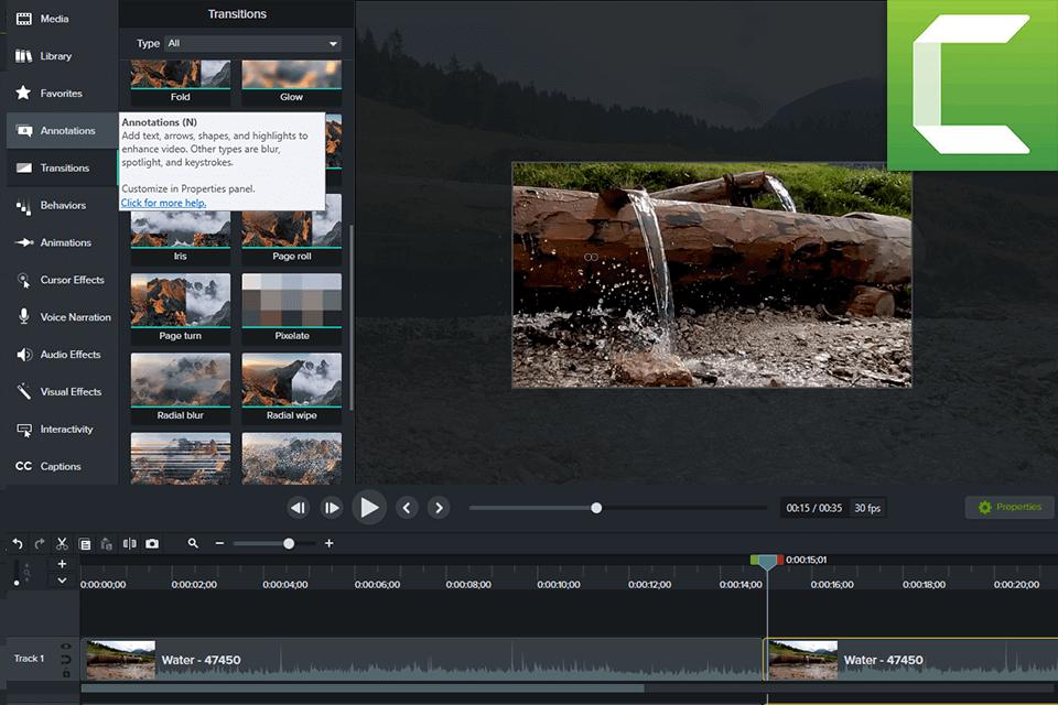 camtasia interface