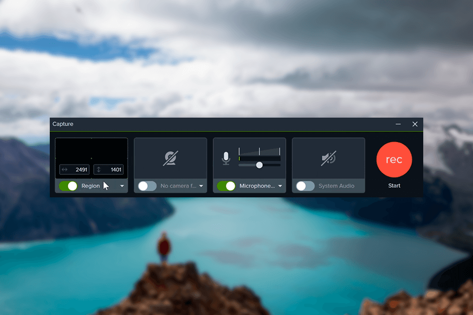camtasia laptop screen recorder interface