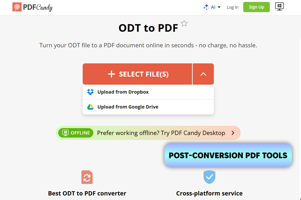 candy odt to pdf converter