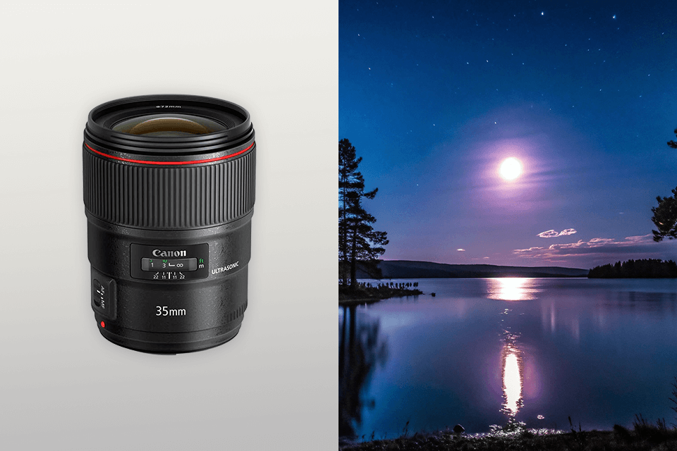 canon 35mm lens for night photography