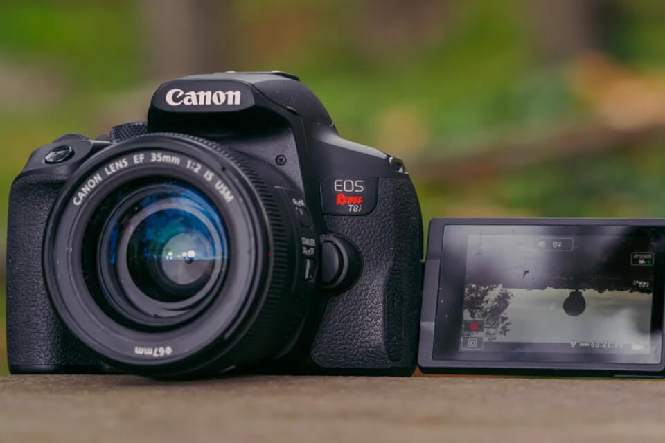 canon eos rebel t8i dslr camera with video