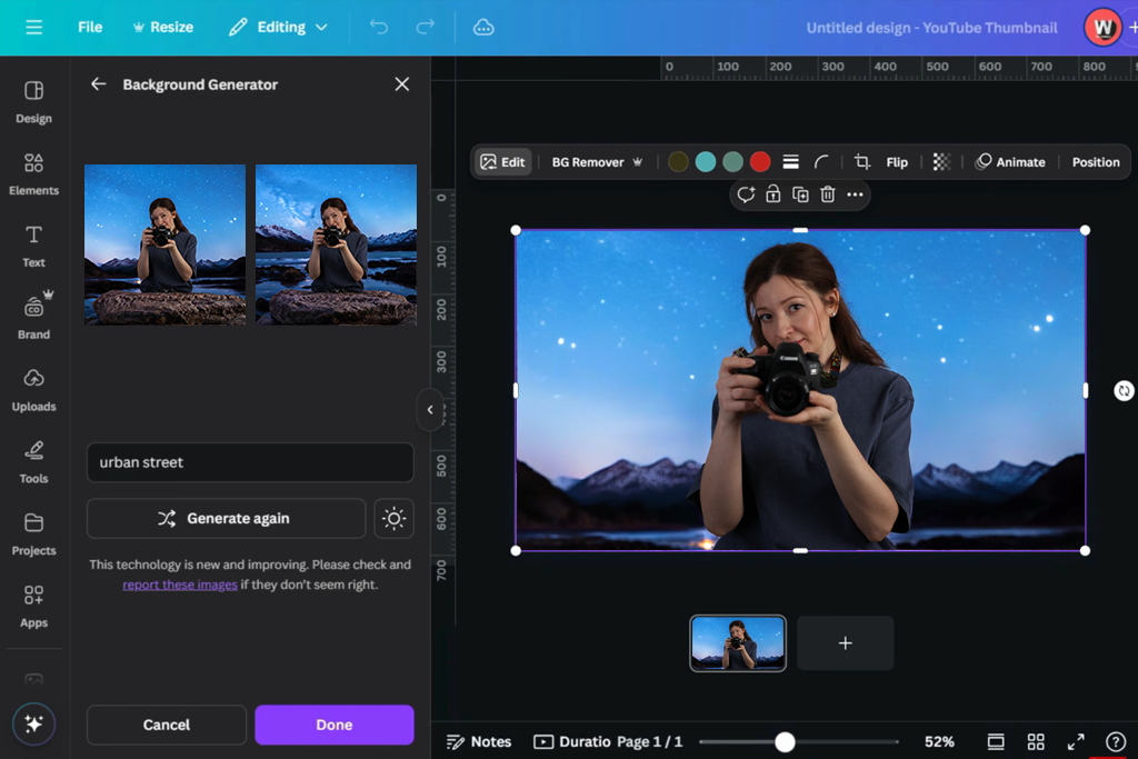 canva ai background generator
