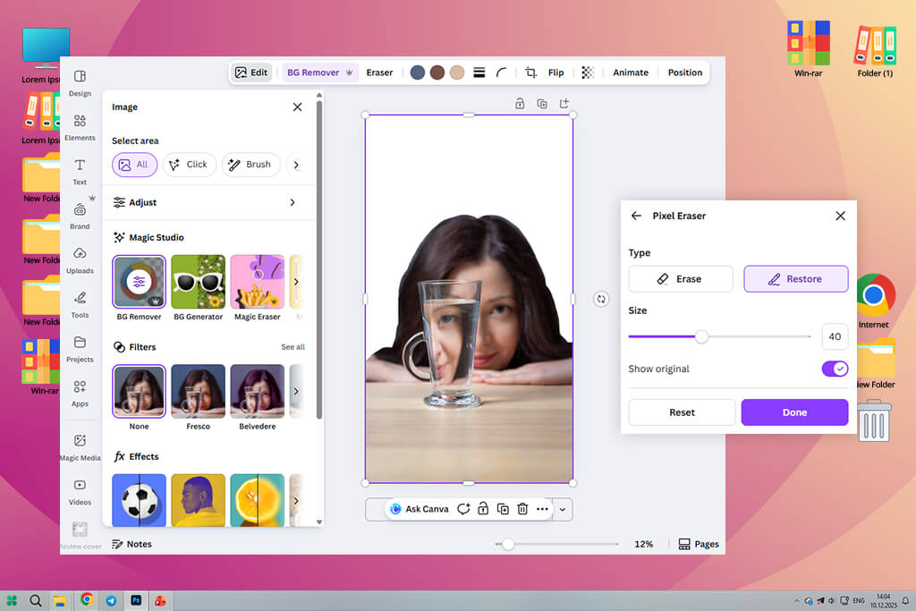 canva ai background remover tool