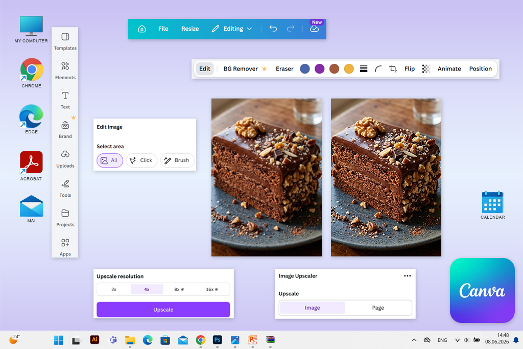 canva ai image sharpener tool