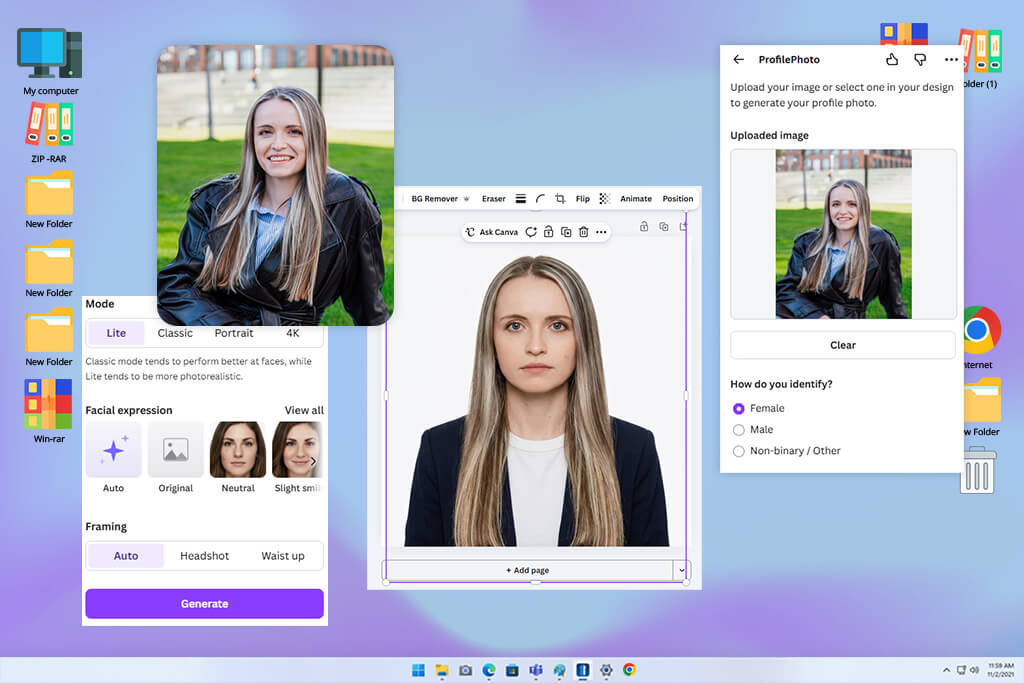 canva ai linkedin profile picture generator