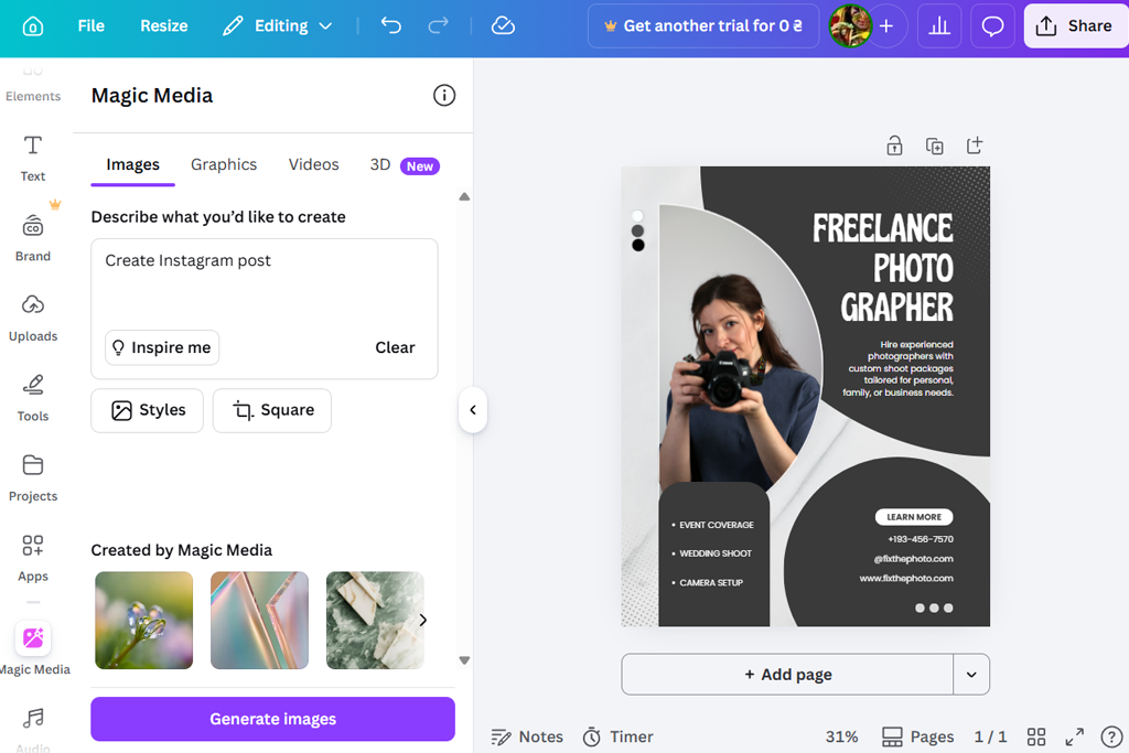 canva ai tool for content creation