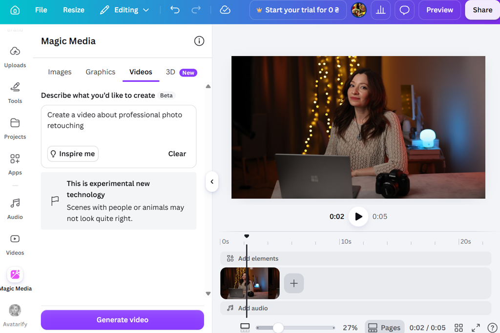 canva ai video script generator