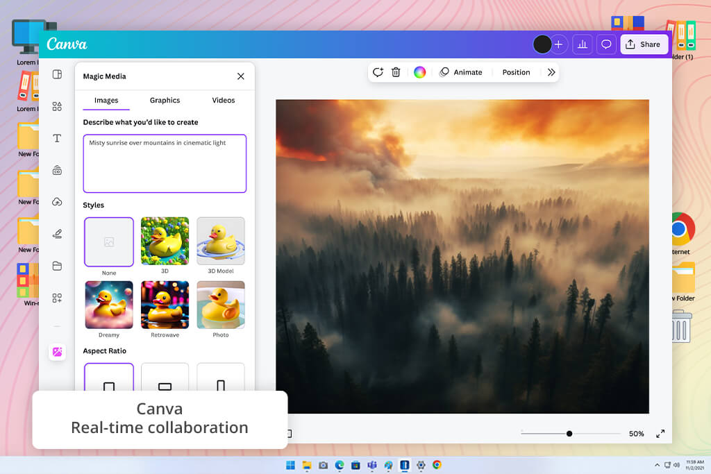 canva software interface