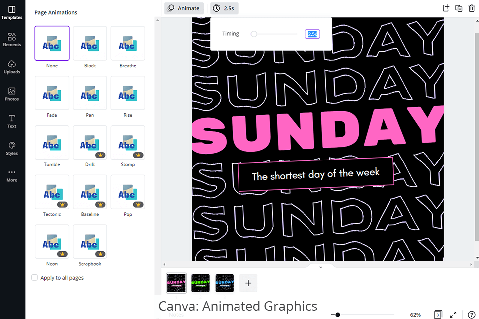 canva animated graphics
