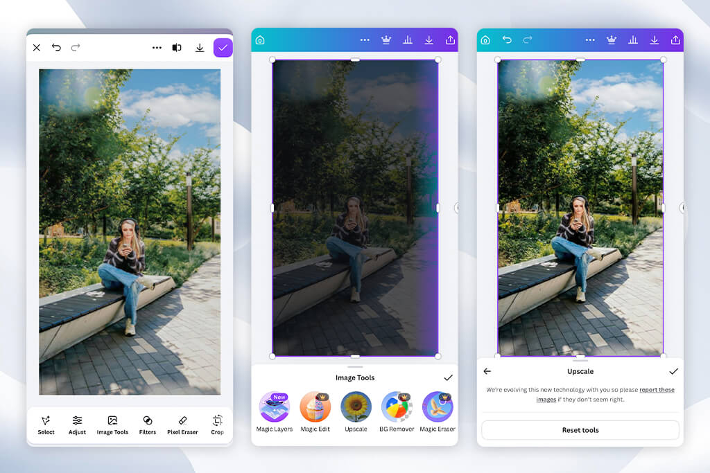 canva app to enhance photo quality