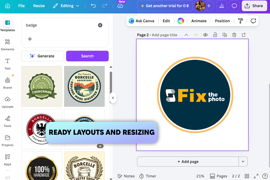 canva badge maker online